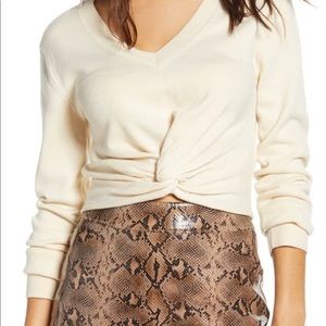 NWT J.O.A. Twist Front Cropped Sweater